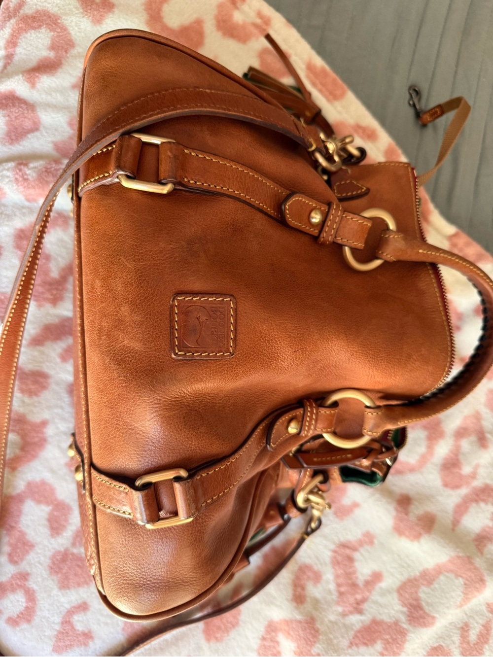 Dooney & Bourke Chestnut Pebble Leather Shoulder Bag
